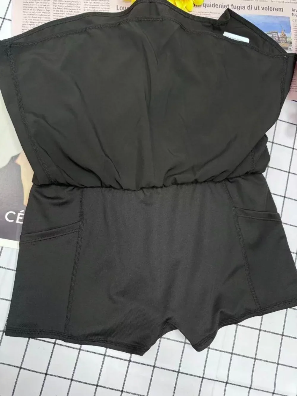 🥂 NWT Alo Yoga Match Point Tennis Skirt Black 😜 Old Money Weekend Skort